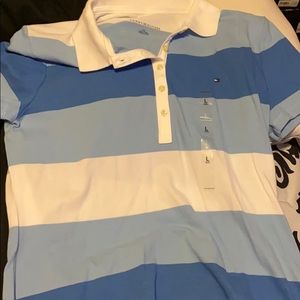 Tommy Hilfiger light blue and dark stripe shirt